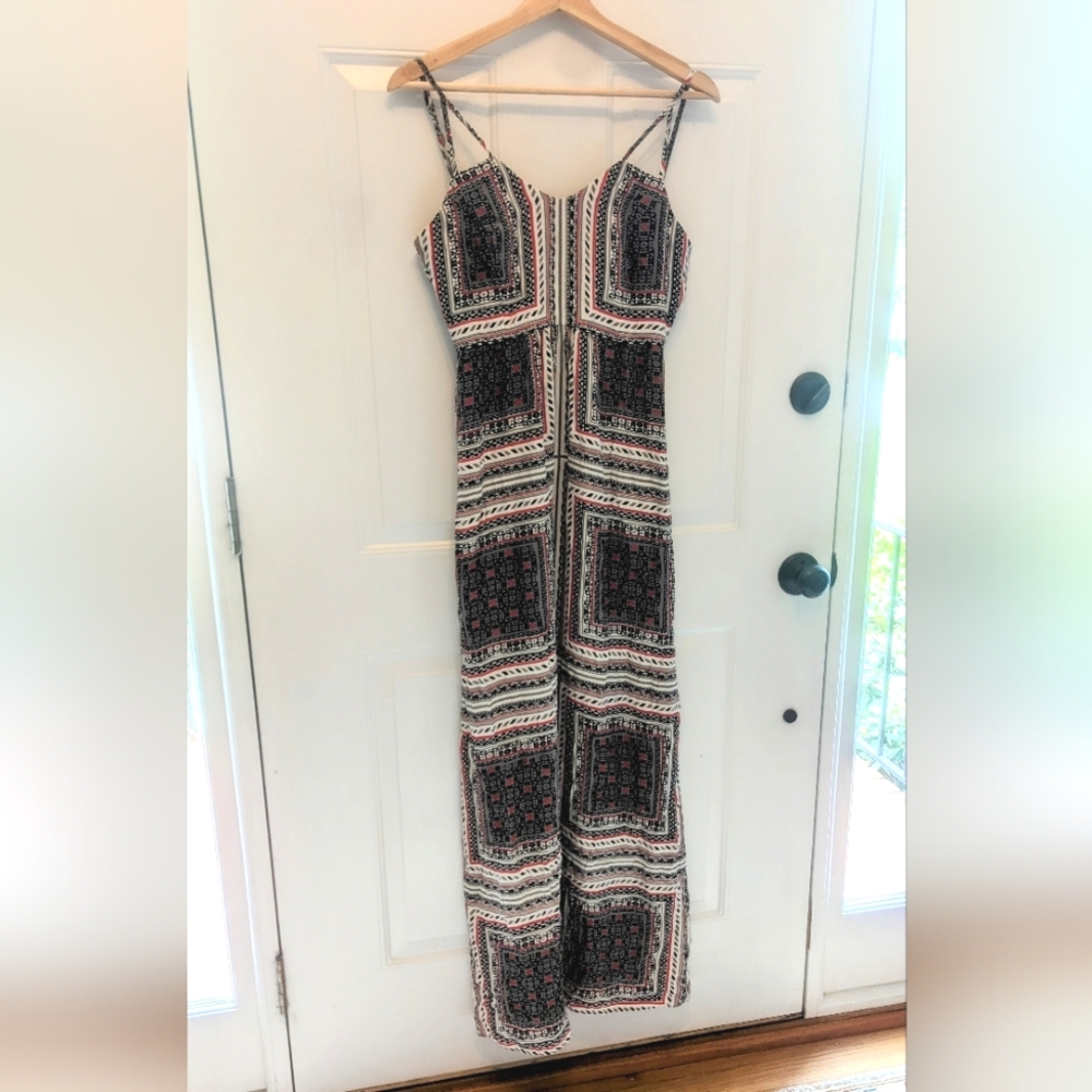 Parker Silk geometric print maxi dress